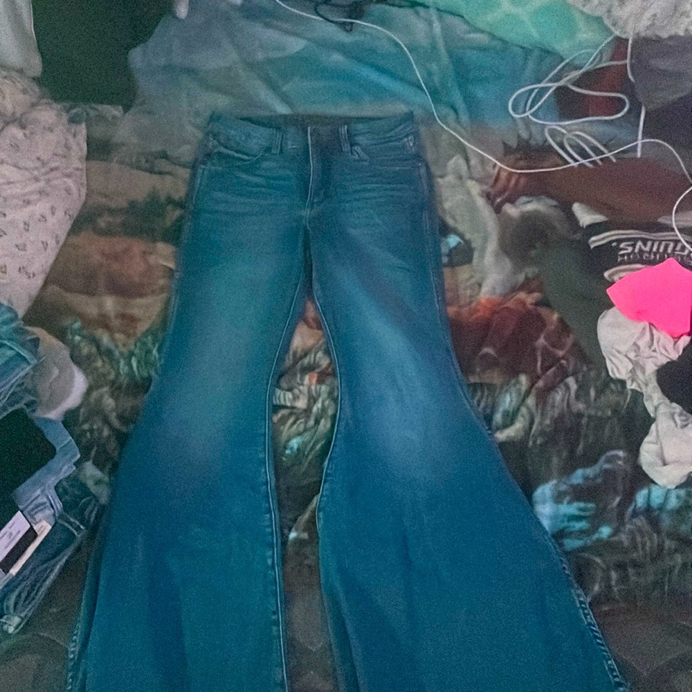 wrangler retro high rise flare jeans.
